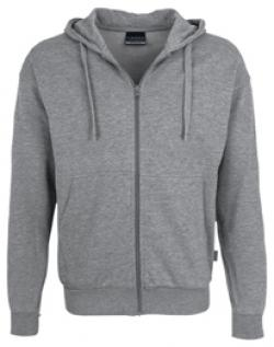 HAKRO-Worker-Shirts, Kapuzen-Sweatjacke Premium, grau-meliert