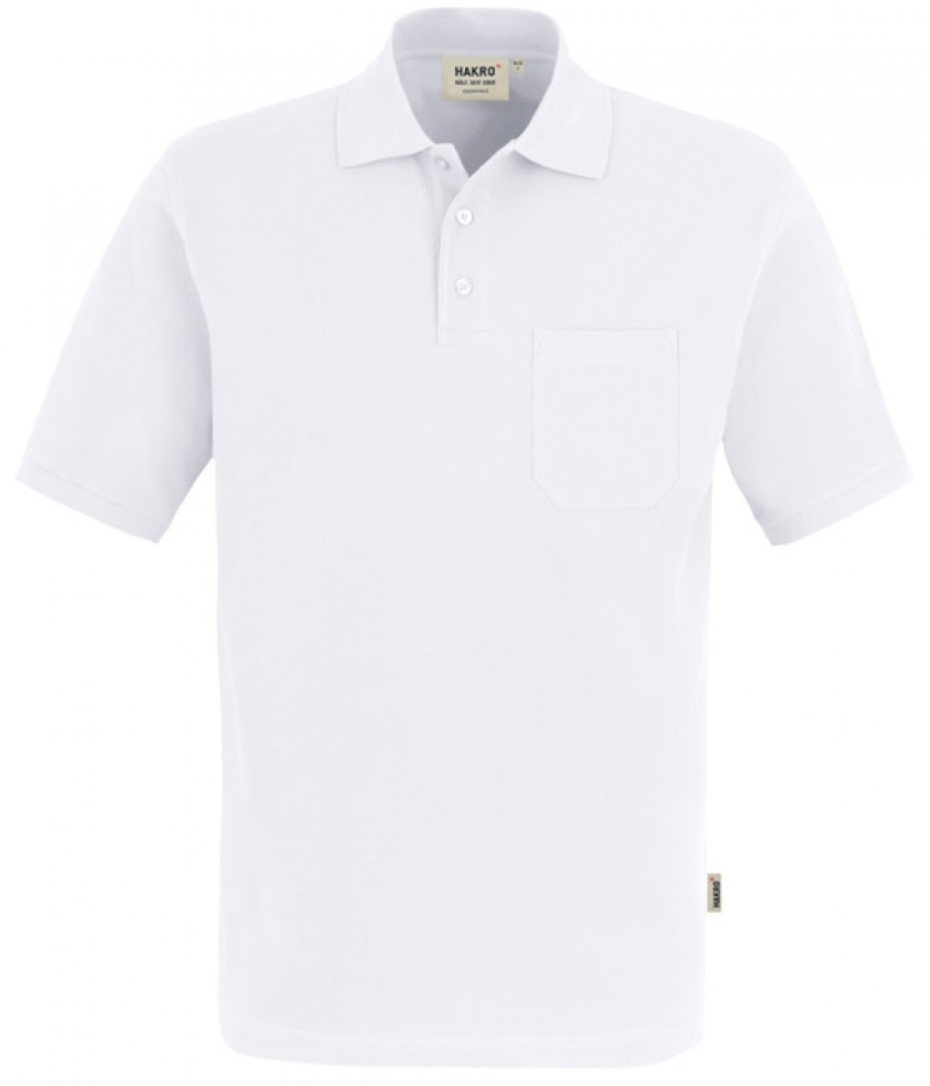 HAKRO-Worker-Shirts, Pocket-Poloshirt Top, wei
