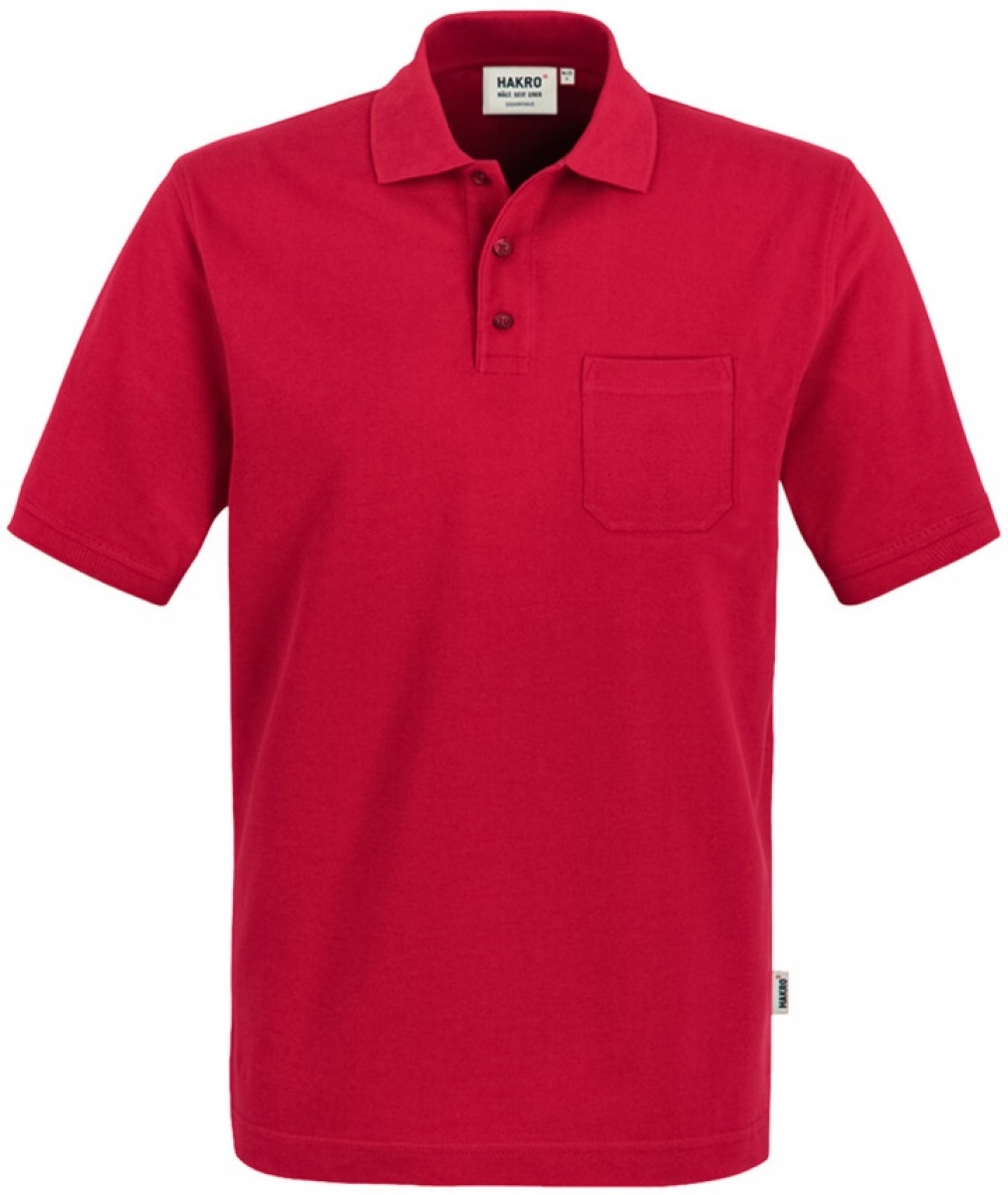 HAKRO-Worker-Shirts, Pocket-Poloshirt Top, rot