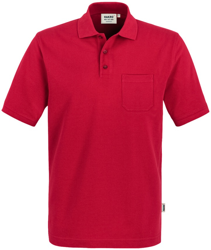 HAKRO-Worker-Shirts, Pocket-Poloshirt Top, rot