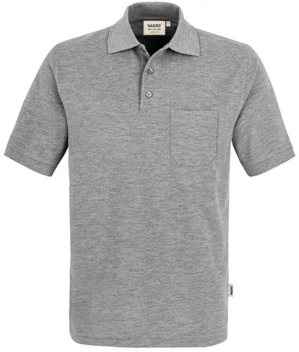 HAKRO-Worker-Shirts, Pocket-Poloshirt Top, grau-meliert