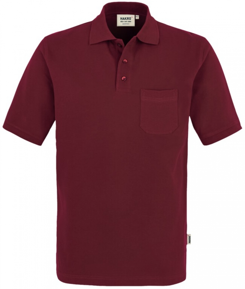 HAKRO-Worker-Shirts, Pocket-Poloshirt Top, weinrot