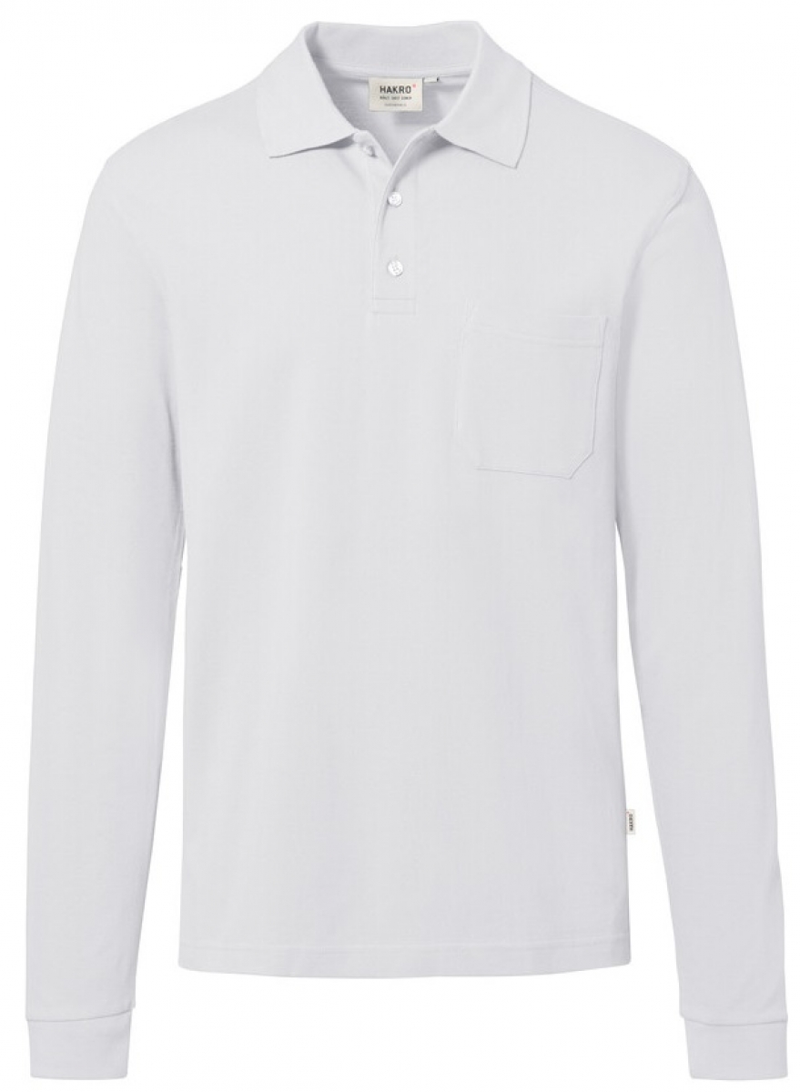 HAKRO-Worker-Shirts, Longsleeve-Pocket-Poloshirt Top, wei