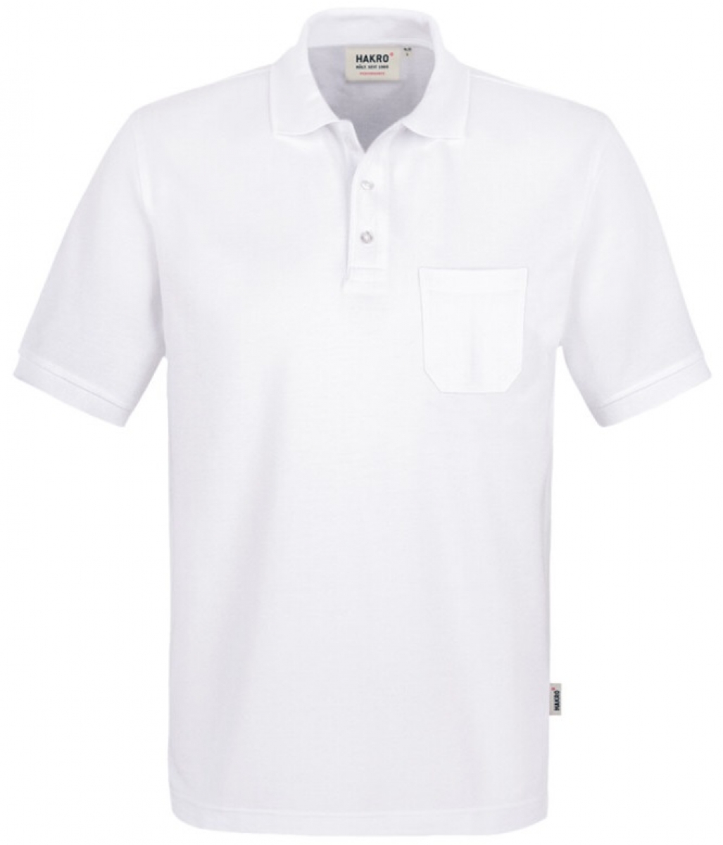 HAKRO-Worker-Shirts, Pocket-Poloshirt Performance, wei
