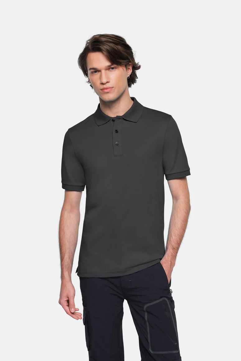 HAKRO-Poloshirt, Cotton-Tec, karbongrau