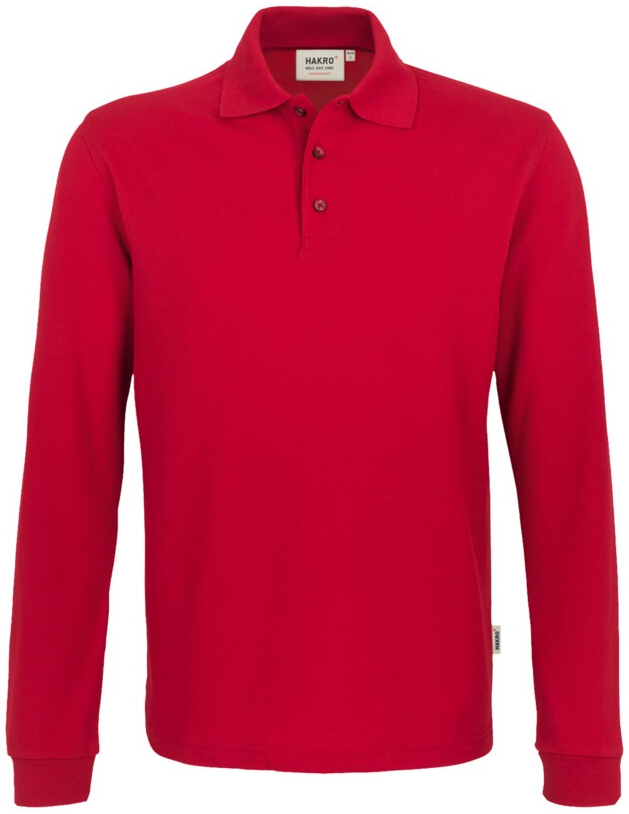 HAKRO-Worker-Shirts, Longsleeve-Poloshirt Performance, rot