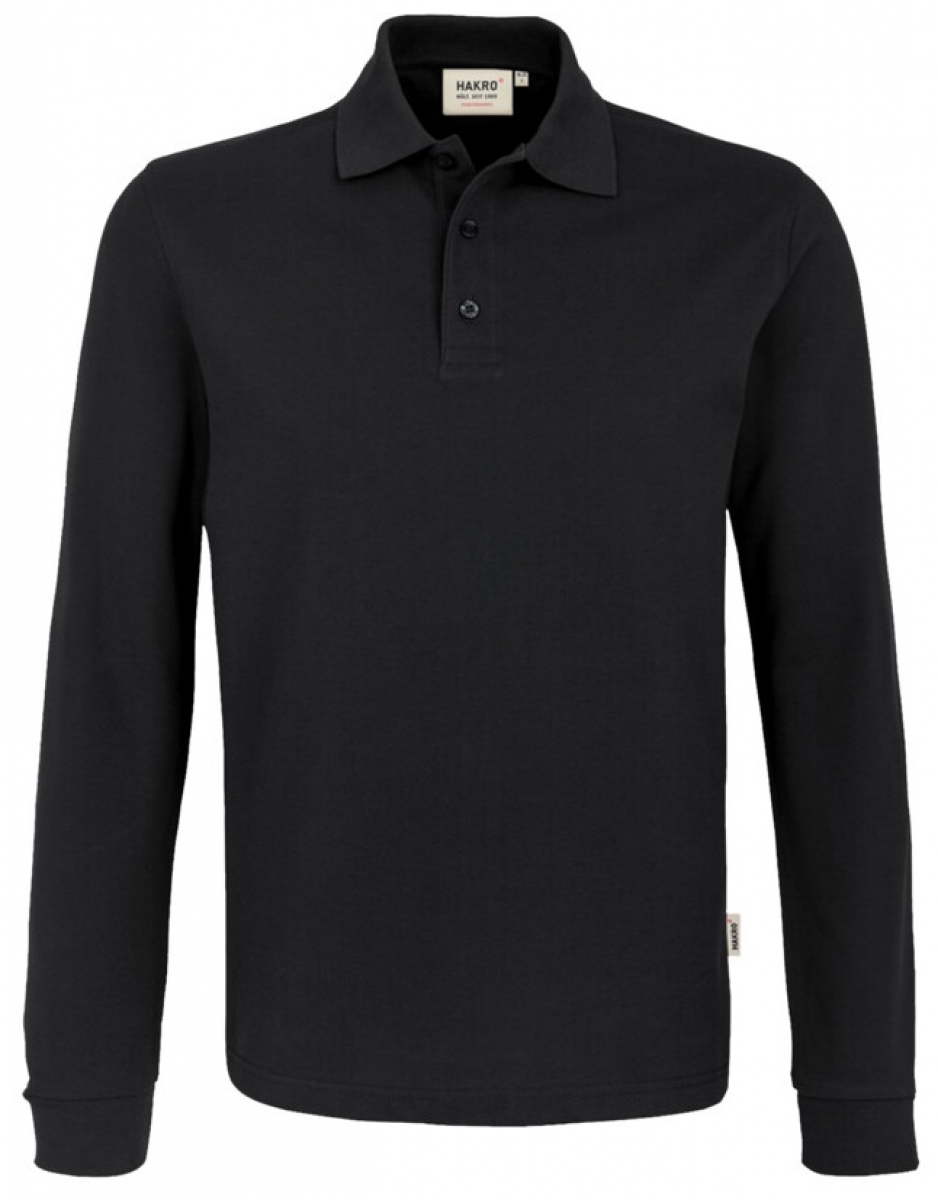 HAKRO-Worker-Shirts, Longsleeve-Poloshirt Performance, schwarz