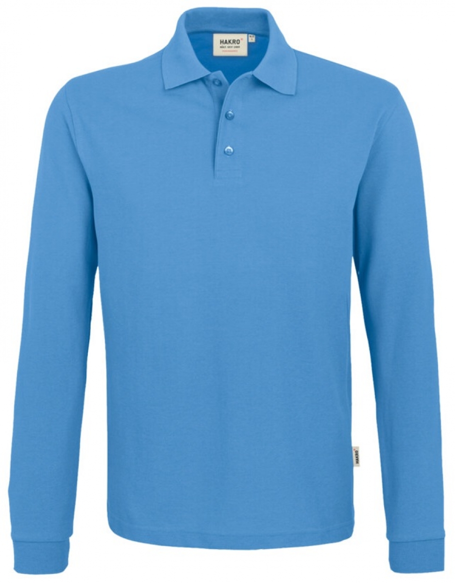 HAKRO-Worker-Shirts, Longsleeve-Poloshirt Performance, malibu-blue