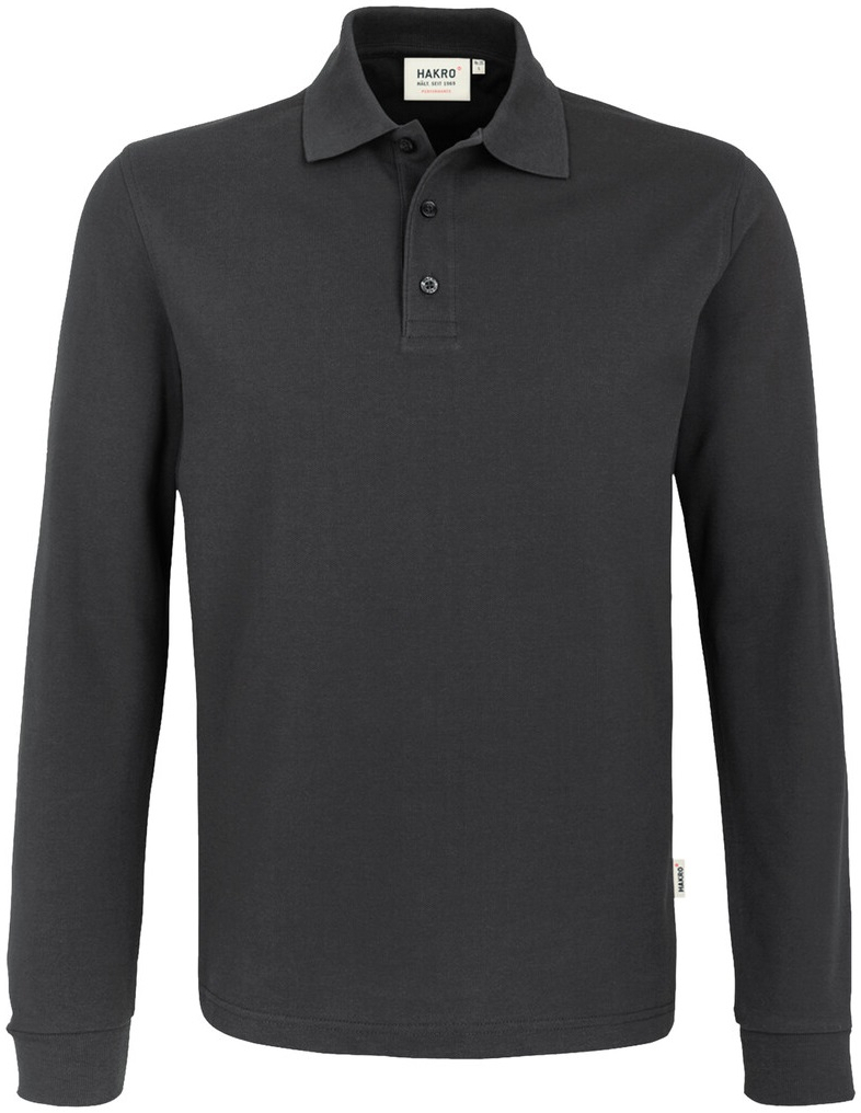 HAKRO-Worker-Shirts, Longsleeve-Poloshirt, Performance, karbongrau