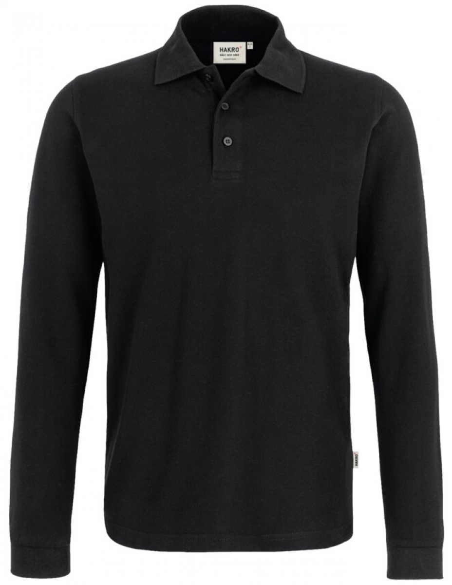 HAKRO-Worker-Shirts, Longsleeve-Poloshirt Classic, schwarz
