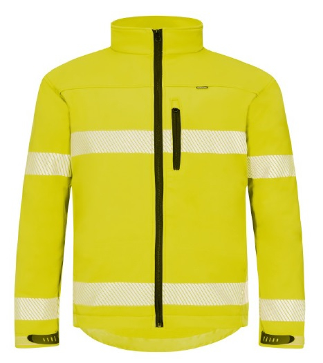 KIND-Warnschutz, Wetterschutz-Softshelljacke, OPUS, warngelb