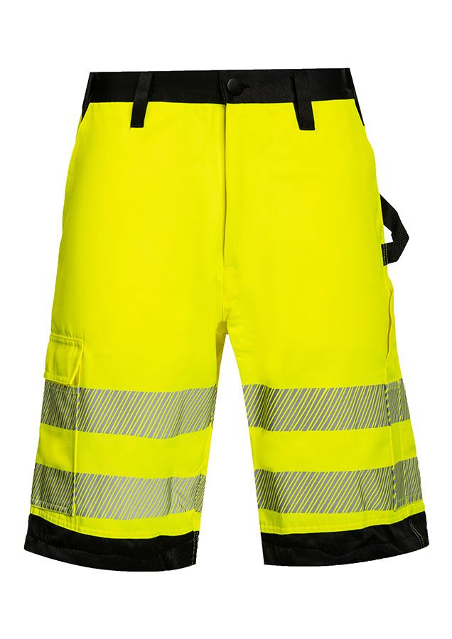 KORNTEX-EOS Hi-Vis Shorts mit schwarzen Partien, signal-gelb/schwarz