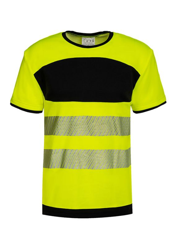 KORNTEX-EOS Hi-Vis T-Shirt mit schwarzer Brustpartie, signal-gelb/schwarz