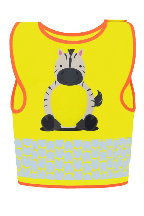 KORNTEX-Kinder Warnweste Funtastic Wildlife, CO2 Neutral, signal-gelb/Zebra
