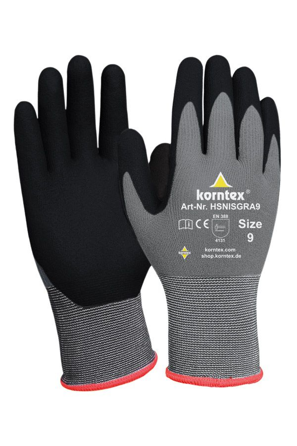 KORNTEX-Nitrilschaum-Handschuh Izmir - schwarz/grau