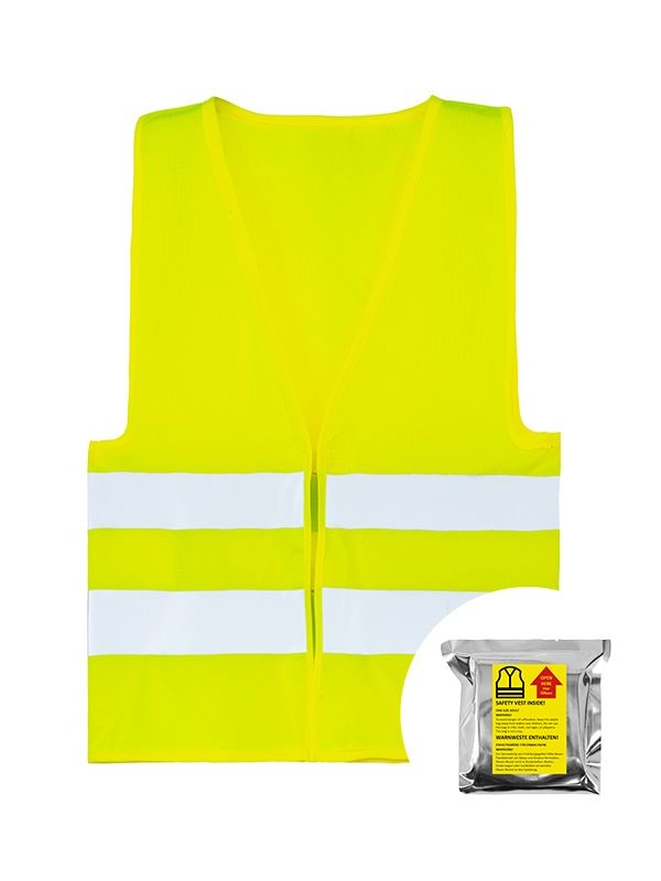 Korntex® Kinder Warnweste in Mini-Vakuum-Verpackung Billund - Signal Gelb - One Size