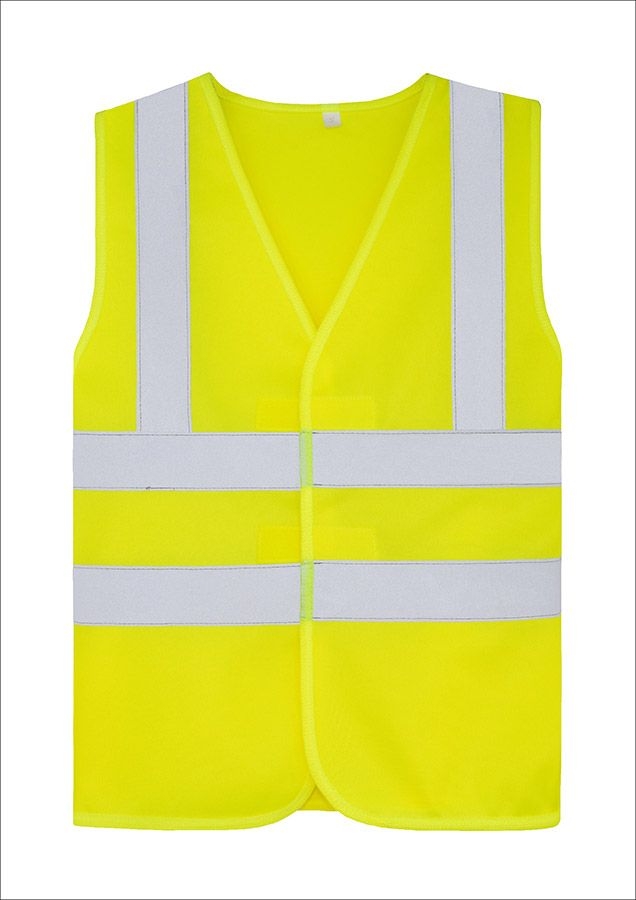Korntex® Kinderwarnweste Esbjerg - Vier Reflexstreifen - Signal-Gelb