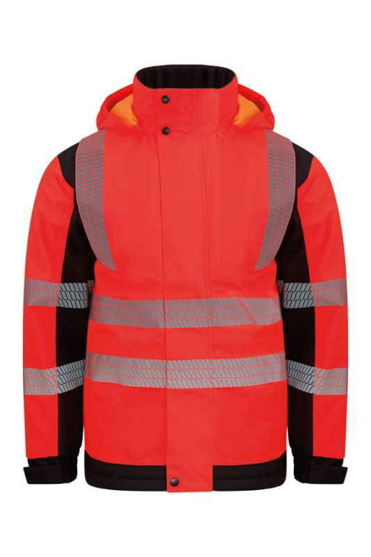 KORNTEX-Hi-Vis Softshell Regenjacke (Printable), Copenhagen, rot/schwarz
