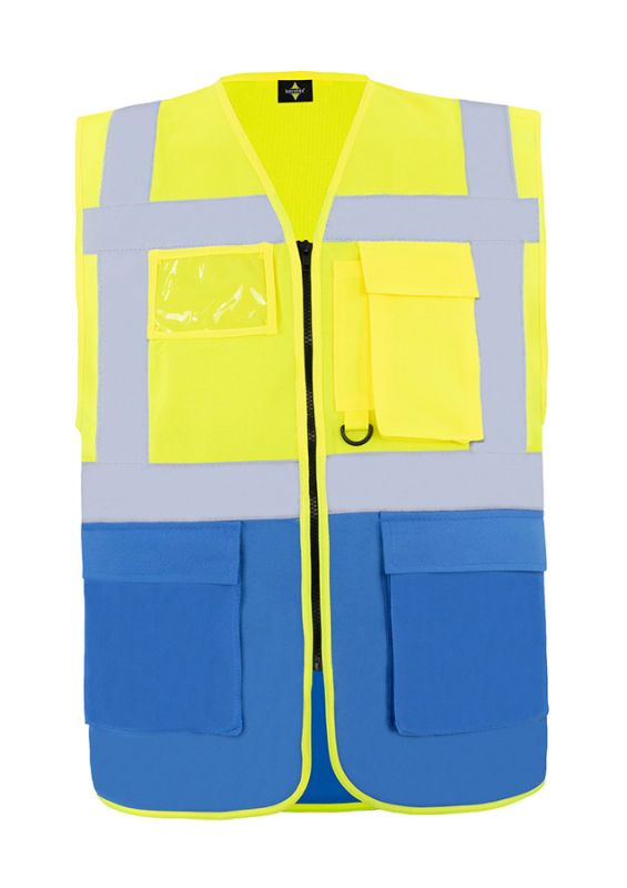 KORNTEX-Comfort Executive Multifunctional Safety Weste Hamburg, signal gelb/blau