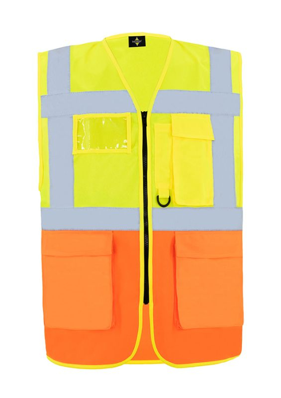KORNTEX-Comfort Executive Multifunctional Safety Weste Hamburg, signal-gelb/signal-orange
