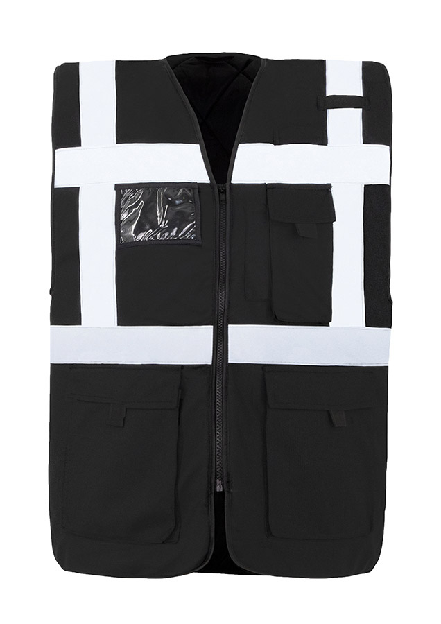 KORNTEX-Gefütterte Warnweste Comfort Fit Wismar, schwarz