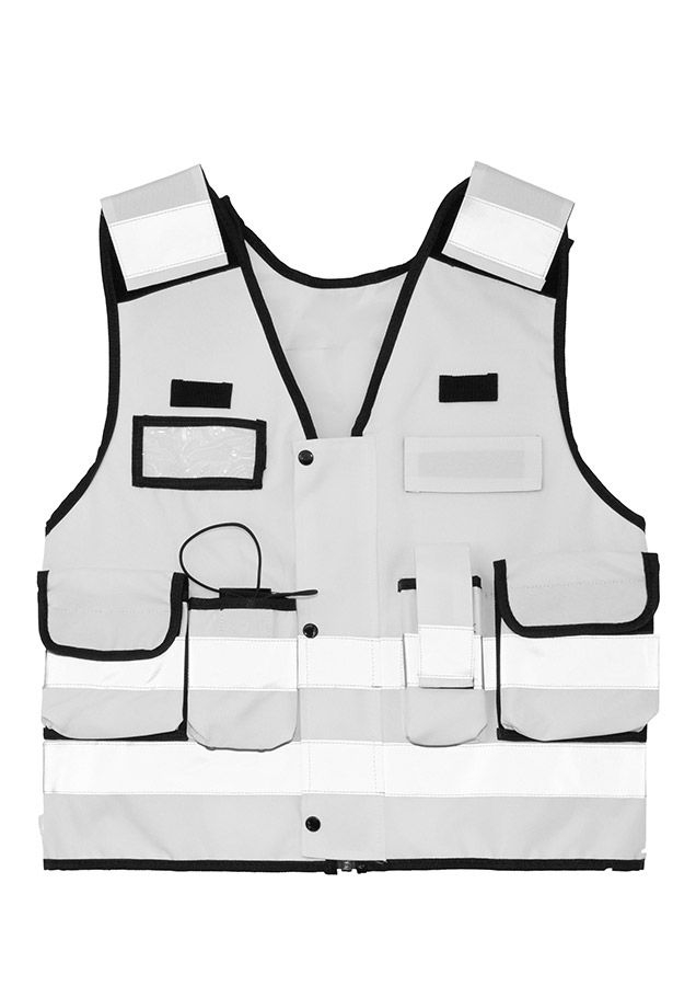 Korntex® Tactical Warnweste Stammheim - Elastischer Bund und 360° Sichtbarkeit - Weiß