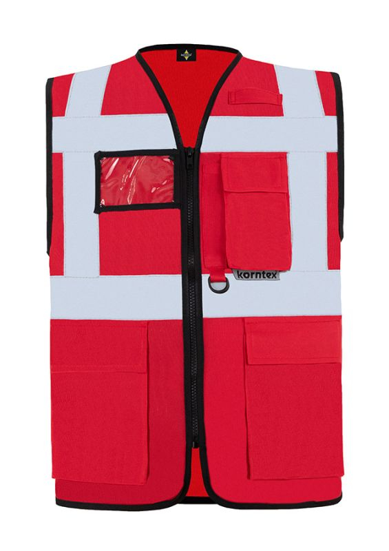 KORNTEX-Mulit-Funktions-Warnschutzweste, rot