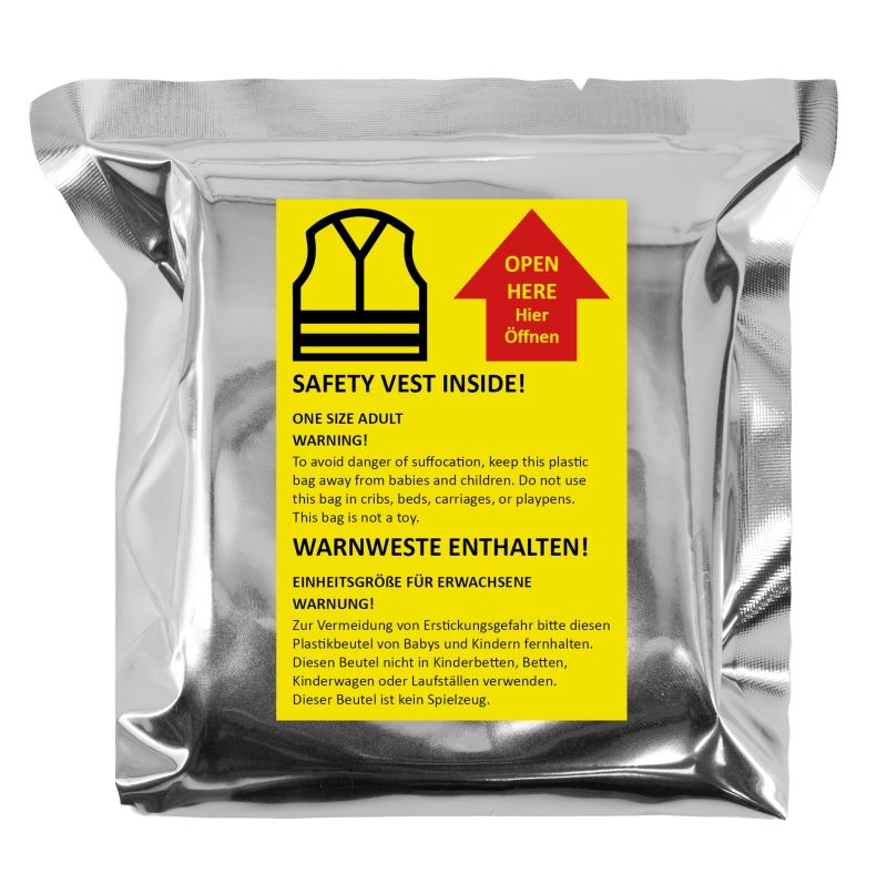 Korntex® Warnweste in Mini-Vakuum-Verpackung Bottrop - Signal Gelb - One Size