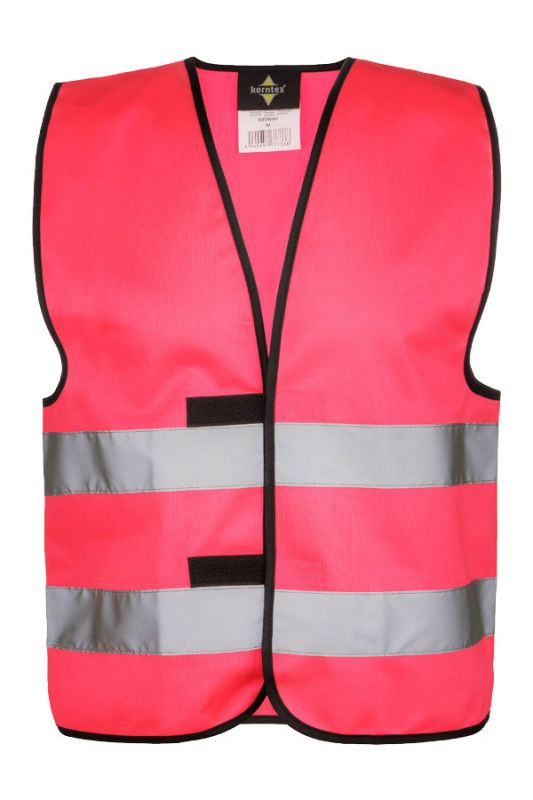 KORNTEX-Warnweste Wolfsburg, schwarzer Saum, neonpink