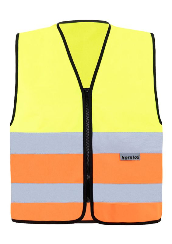 KORNTEX-Warnschutzweste Standard mit Reißverschluss, signal-gelb/signal-orange