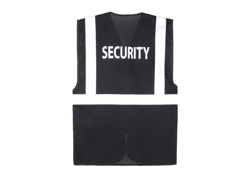 Korntex® SECURITY Mesh Multifunktionsweste Atlanta mit SECURITY Aufdruck - Schwarz