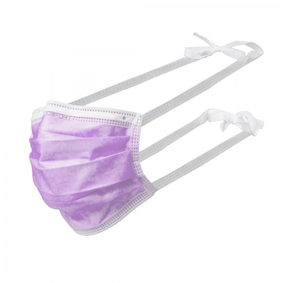 AMPRI-Einweg-Mundschutz, Einmal-Maske, MED COMFORT, 3-lagig zum Binden, lila, VE = 20 Pkg. á 50 Stück