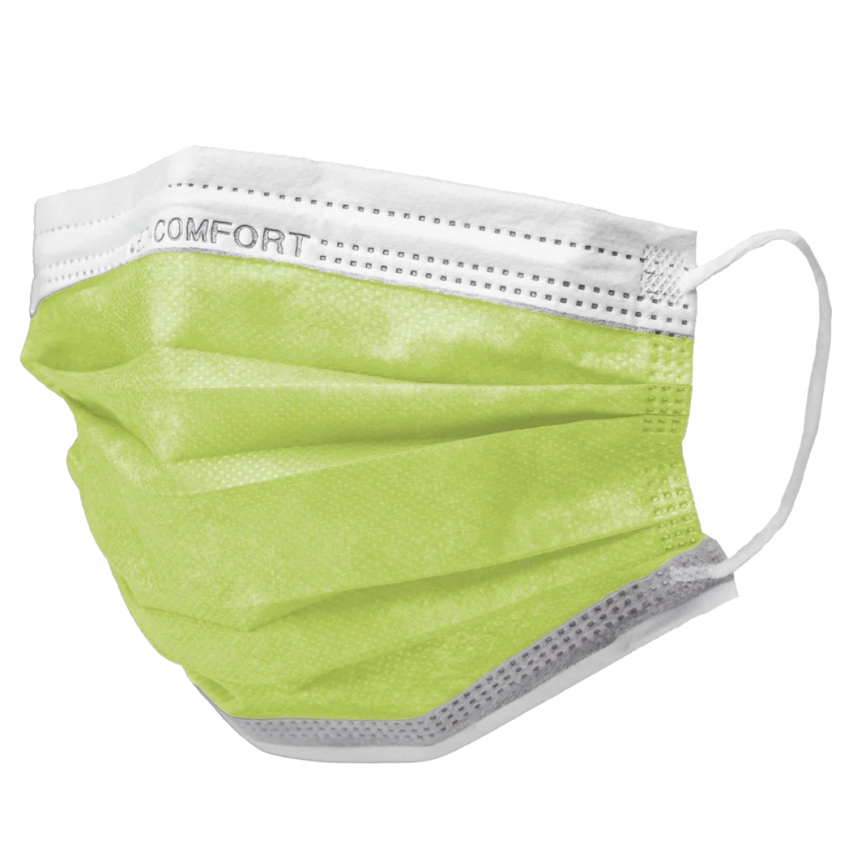 AMPRI-Einweg-Mundschutz, Einmal-Maske, MED COMFORT, 3-lagig, runde Elastikbänder, limette, VE = 20 Pkg. á 50 Stück
