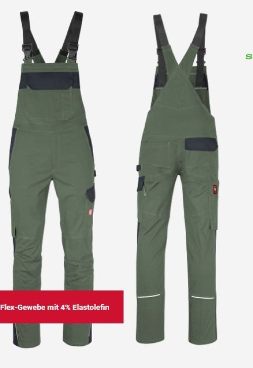 Teamdress-Latzhose ecoFlex oliv/schwarz