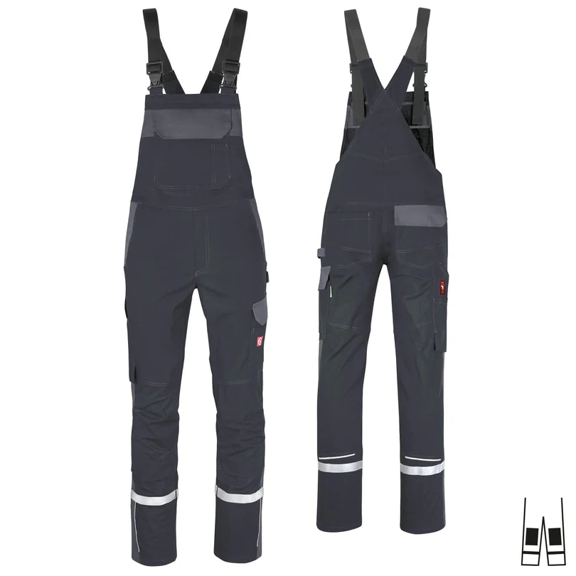 Teamdress-Latzhose ecoFlex +Refl. 17353 schwarz/grau
