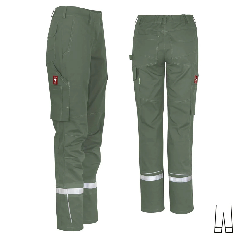 Teamdress-Damenhose uni ecoFlex +Refl. 17353 oliv