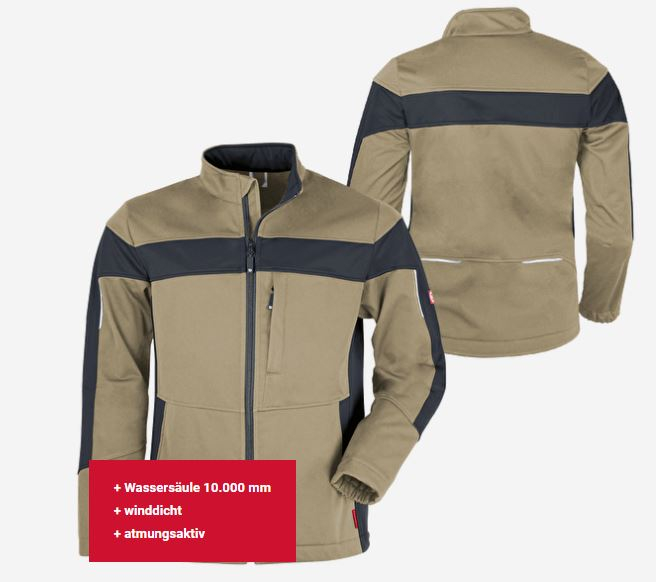 Teamdress-Herren-Softshelljacke ecoFlex sahara/schwarz