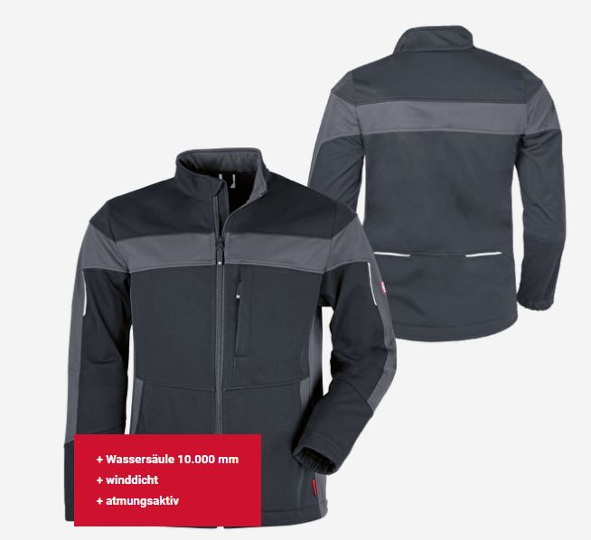 Teamdress-Herren-Softshelljacke ecoFlex schwarz/grau