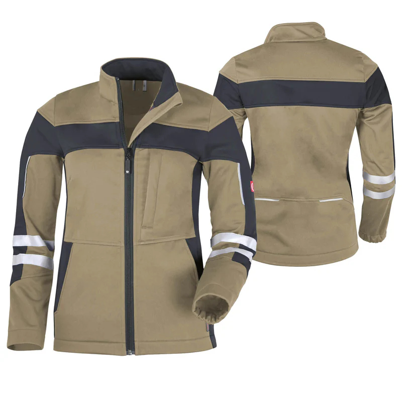 Teamdress-Da-Softshelljacke ecoFlex +Refl. 17353 sahara/schw