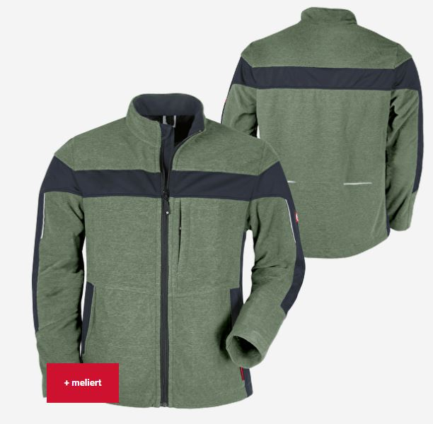 Teamdress-Herren-Fleecejacke ecoFlex oliv/ meliert schwarz