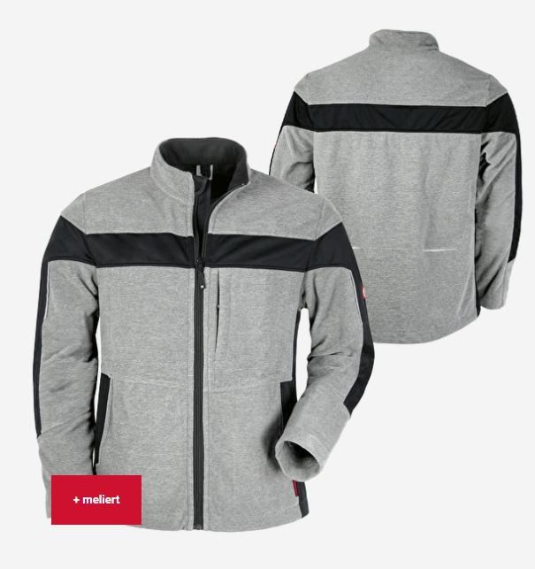 Teamdress-Herren-Fleecejacke ecoFlex grau meliert/schwarz