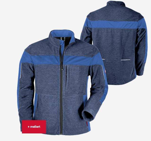 Teamdress-Herren-Fleecejacke ecoFlex marine meliert/blau