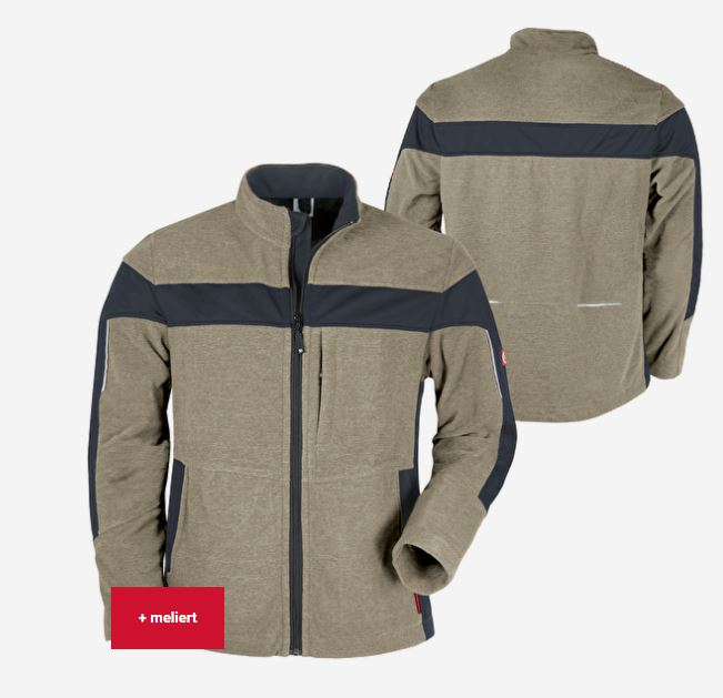 Teamdress-Herren-Fleecejacke ecoFlex sahara meliert/schwarz