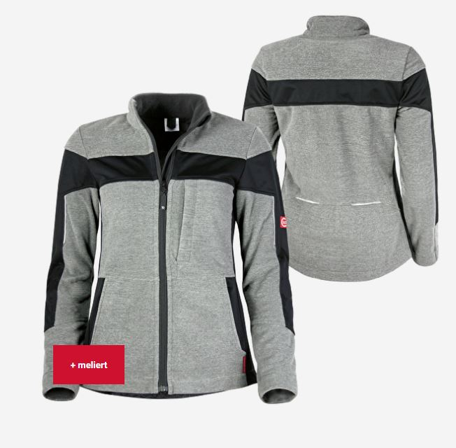 Teamdress-Damen-Fleecejacke ecoFlex grau meliert/schwarz