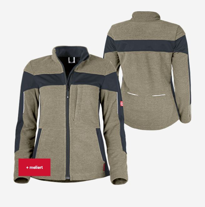 Teamdress-Damen-Fleecejacke ecoFlex sahara meliert/schwarz