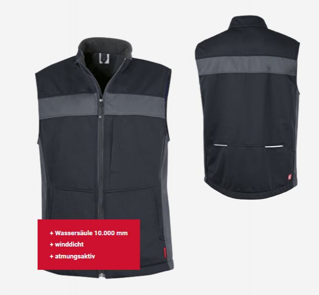 Teamdress-Softshell-Weste ecoFlex schwarz/grau