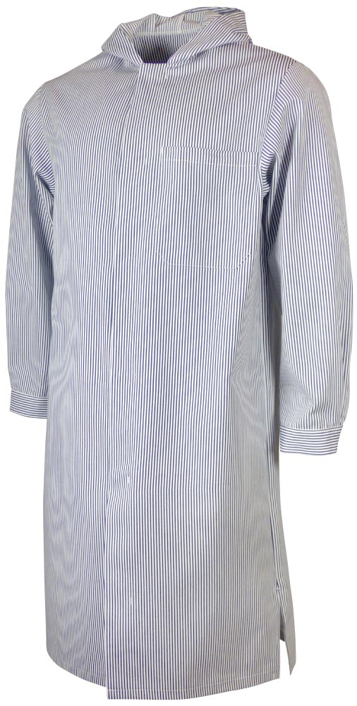 TEAMDRESS-Workwear, Food, HACCP, Fleischträgerkittel, marine gestreift