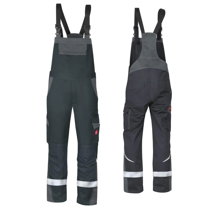 Teamdress-Latzhose ecoRover +Refl. 17353 schwarz/grau