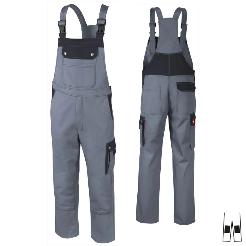 Teamdress-Latzhose Top Runner +KT grau/schwarz