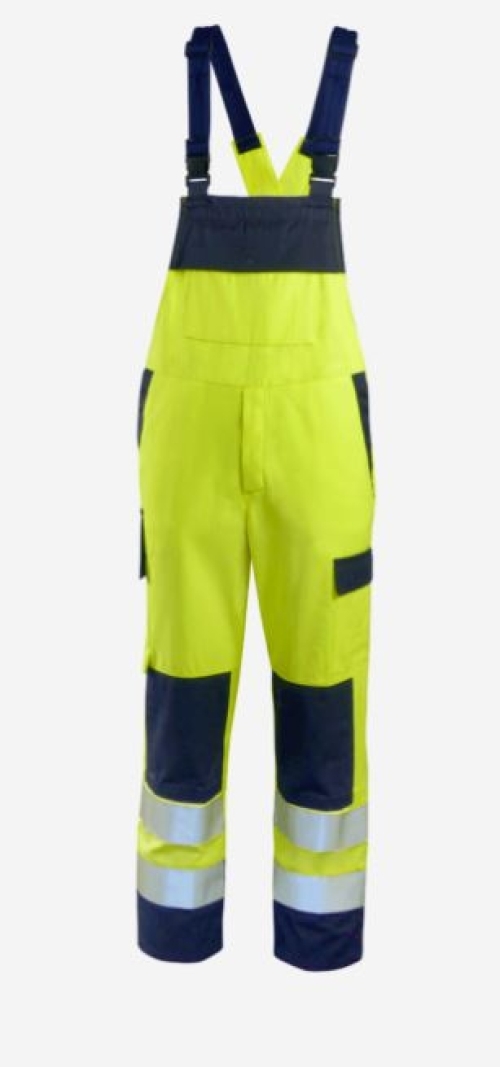 Teamdress-Latzhose HighVisMulti leicht +CH warngelb/marine